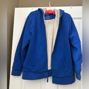 L.L. Bean Kids' Blue and Gray Sherpa Jacket